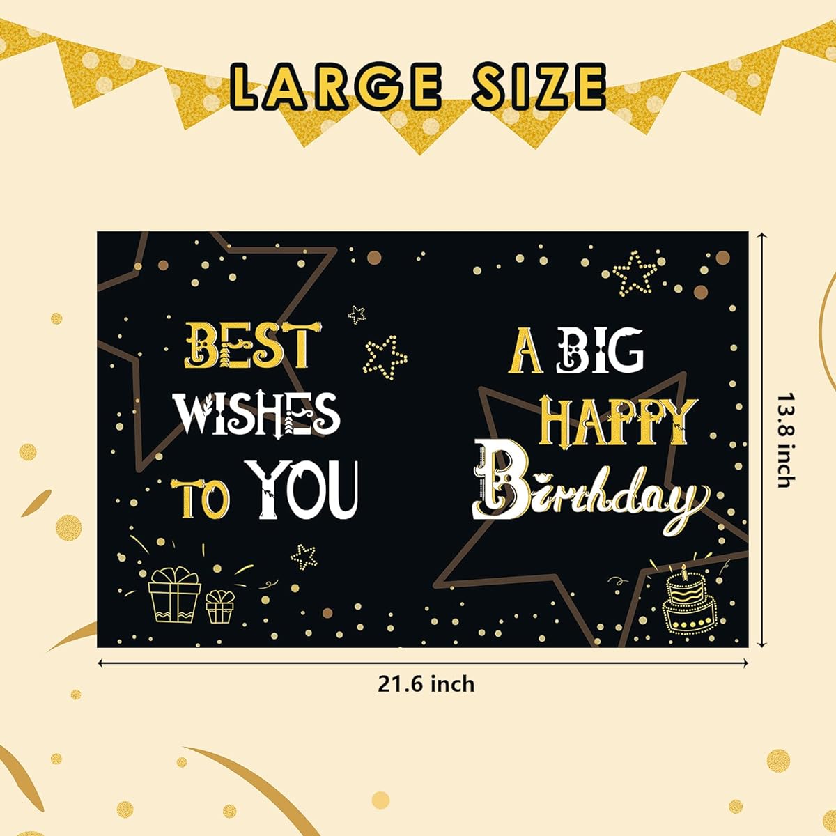 HOMANGA Jumbo Birthday Card Large Happy Birthday Greeting Card Birthday Party Decoration Supplies Gift for Kids/Women/Men (Envelope Included)