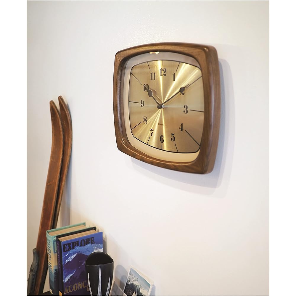 Interform Wall Clock Enoch CL-3853BN Brown Gold W33 x H26 x D5cm