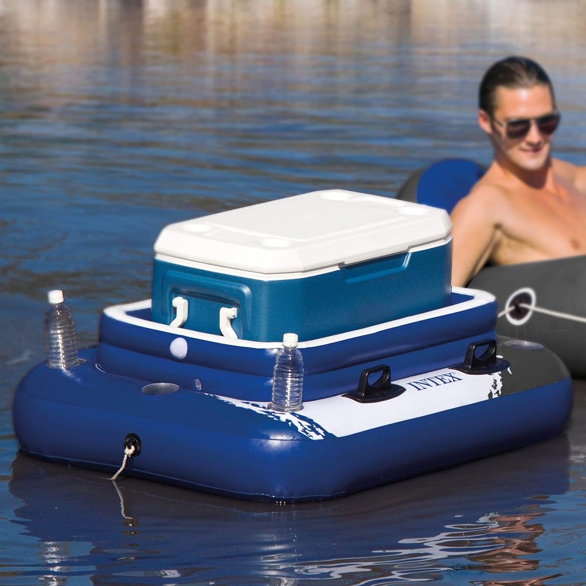 Intex 58821EP Inflatable Mega Chill II 72 Can Beverage Cooler Float With Lid