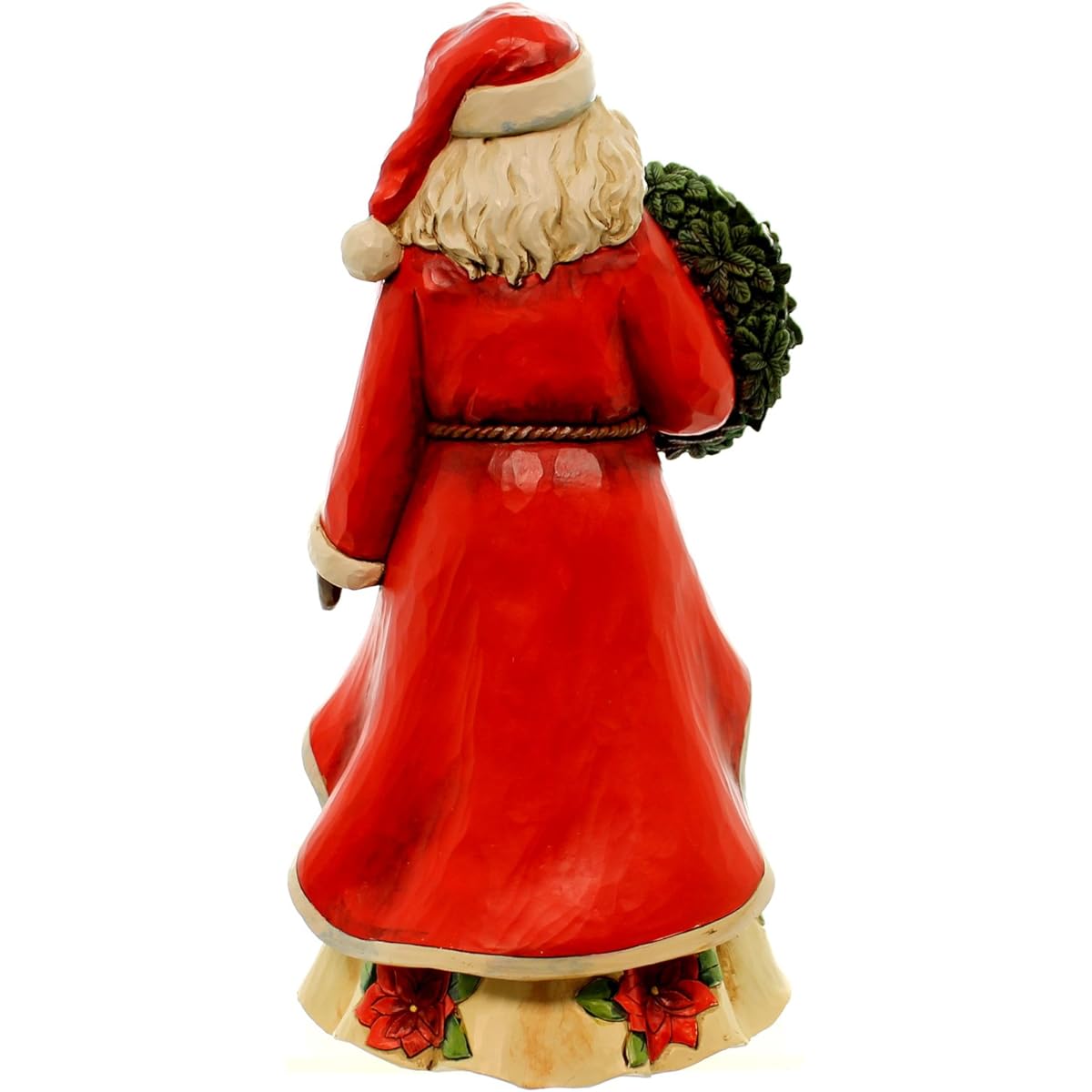Jim Shore for Enesco Heartwood Creek Poinsettia Santa Figure 11.75"