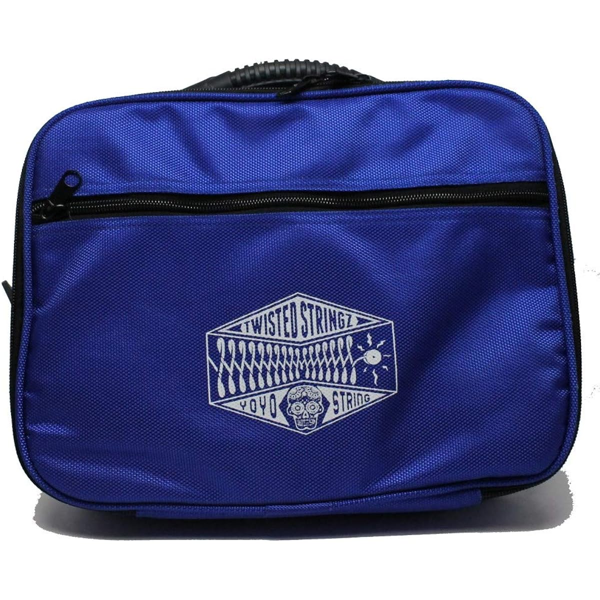 Twisted Stringz Deluxe Yoyo Bag - YoYo Carry Case - Holds 12 - Triple Stitched Shoulder Strap - Double Graphic Blue TSYBAG