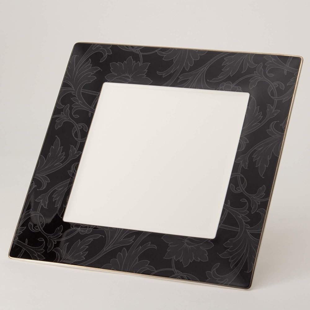 NARUMI Plate Dish Black Arabesque Black 23cm Meat 51106-5365