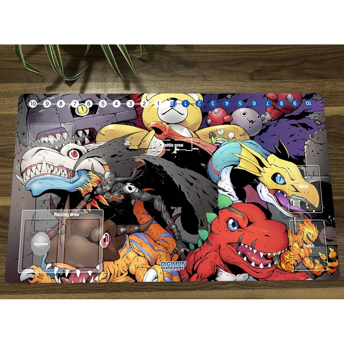 Mlikemat Digimon Anime Duel Playmat Trading Card Game Mat DTCG Playmat with Card Zone + Free Bag