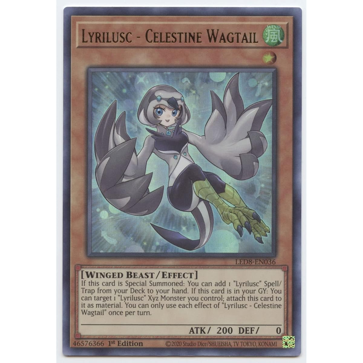 Lyrilusc Celestine Wagtail LED8-EN036 Ultra Rare First Edition