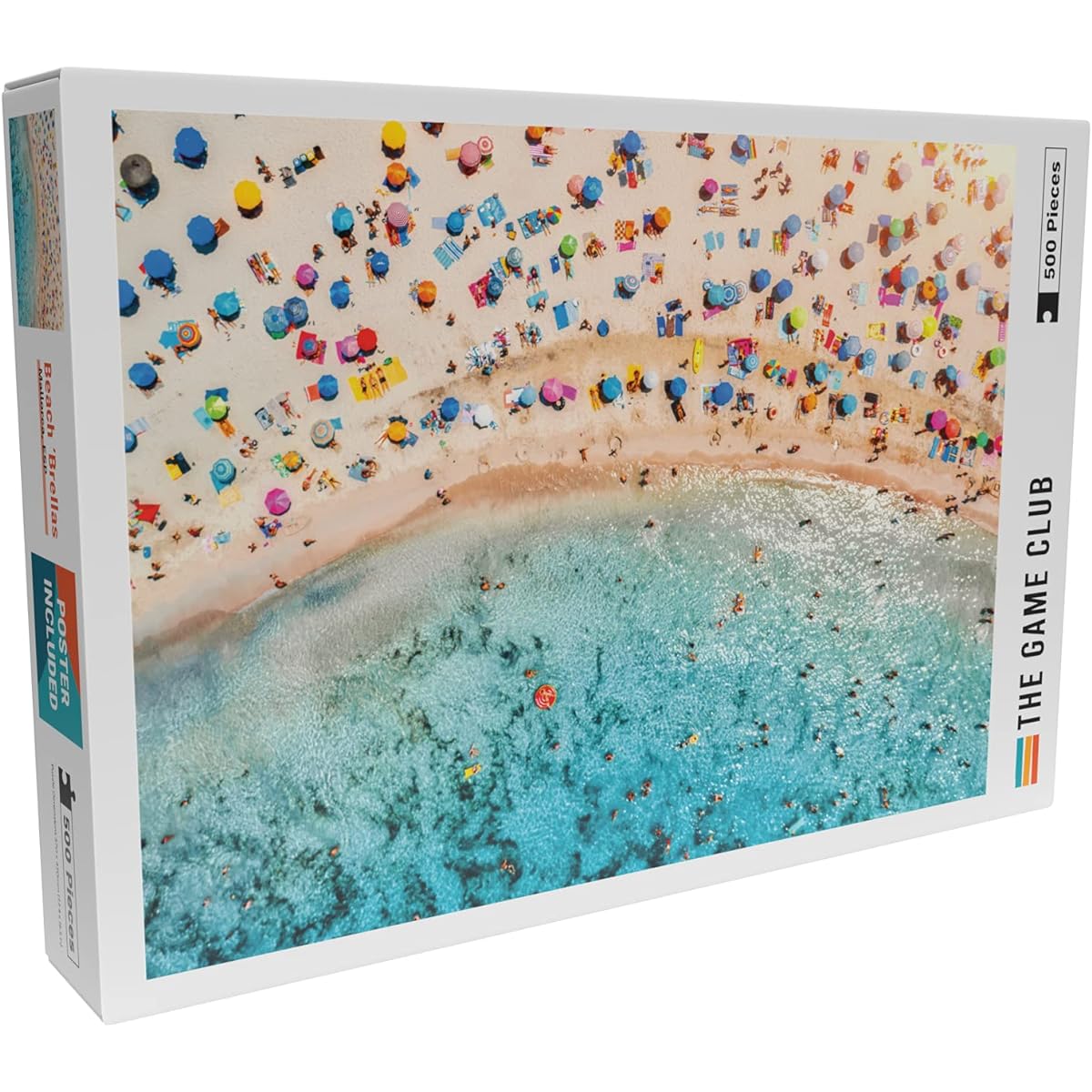 The Game Club - Beach 'Brellas - Jigsaw Puzzle - Bright, Unique Beach and Ocean Puzzles - Fun Challenges for Adults, Teens and Kids (500 Piece Puzzle)