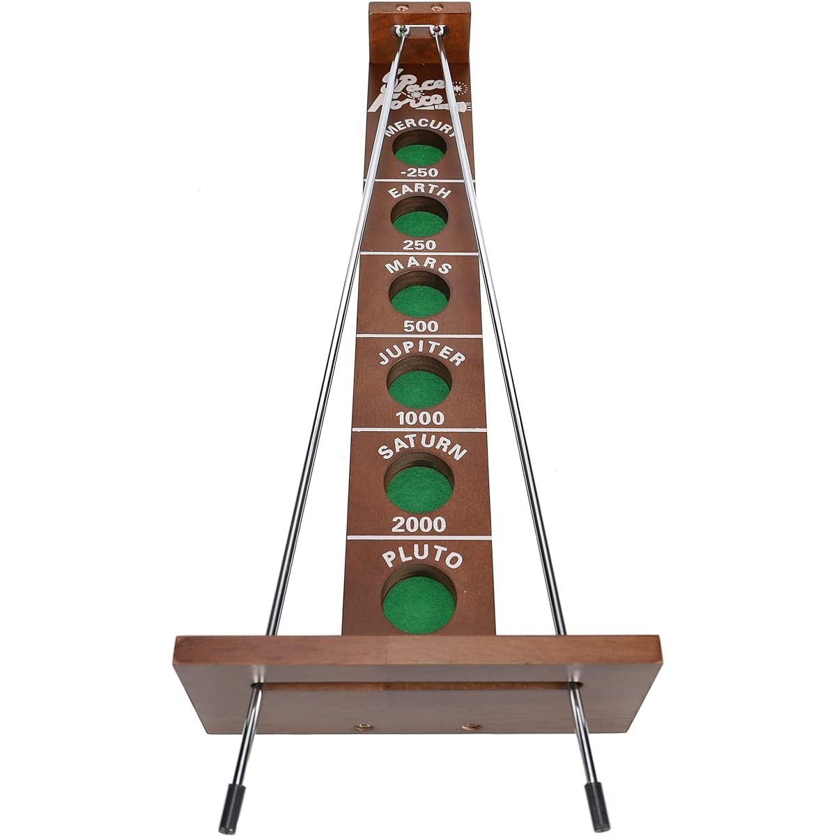 WE Games Shoot The Moon - Classic 1940's Nostalgia Game - Solid Walnut Wood Stain - 18 Inch