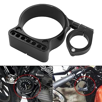 Amazicha Black Side Mount Speedometer Relocation Bracket Compatible with Harley-Davidson Sportster XL883 X1200