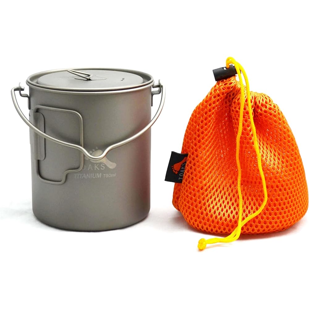 (トークス)TOAKS Titanium 750ml Pot with Bail Handle POT-750-BH