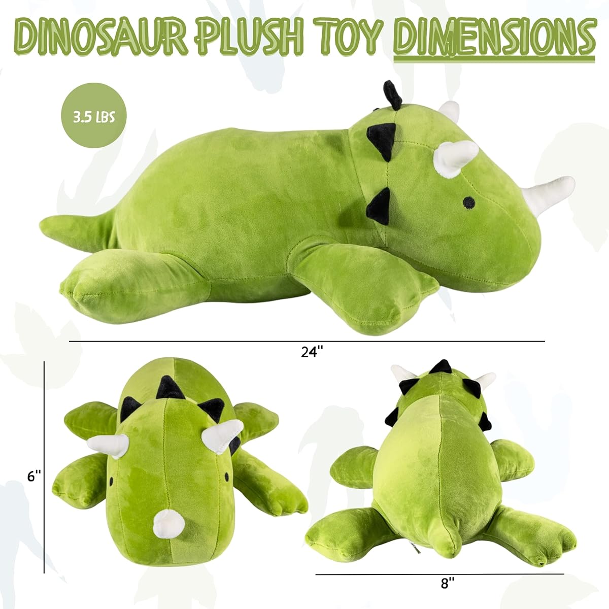 Gigglebuzz Weighted Plush Toy | Weighted Dinosaur Plush Toy | Sensory Input Calming Toy for Toddlers and Kids