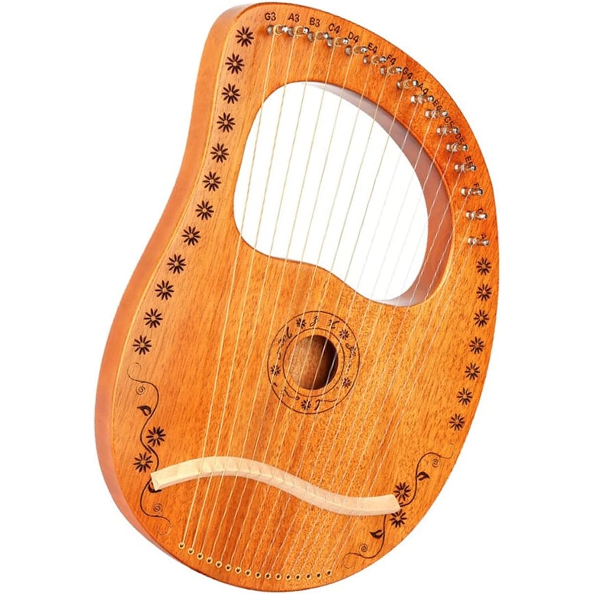WowZza Harp 16 String Lyre Harp Small Harp for Beginners Portable Lyre Instrument Lyre Harp for Beginners/16 Sounds 10