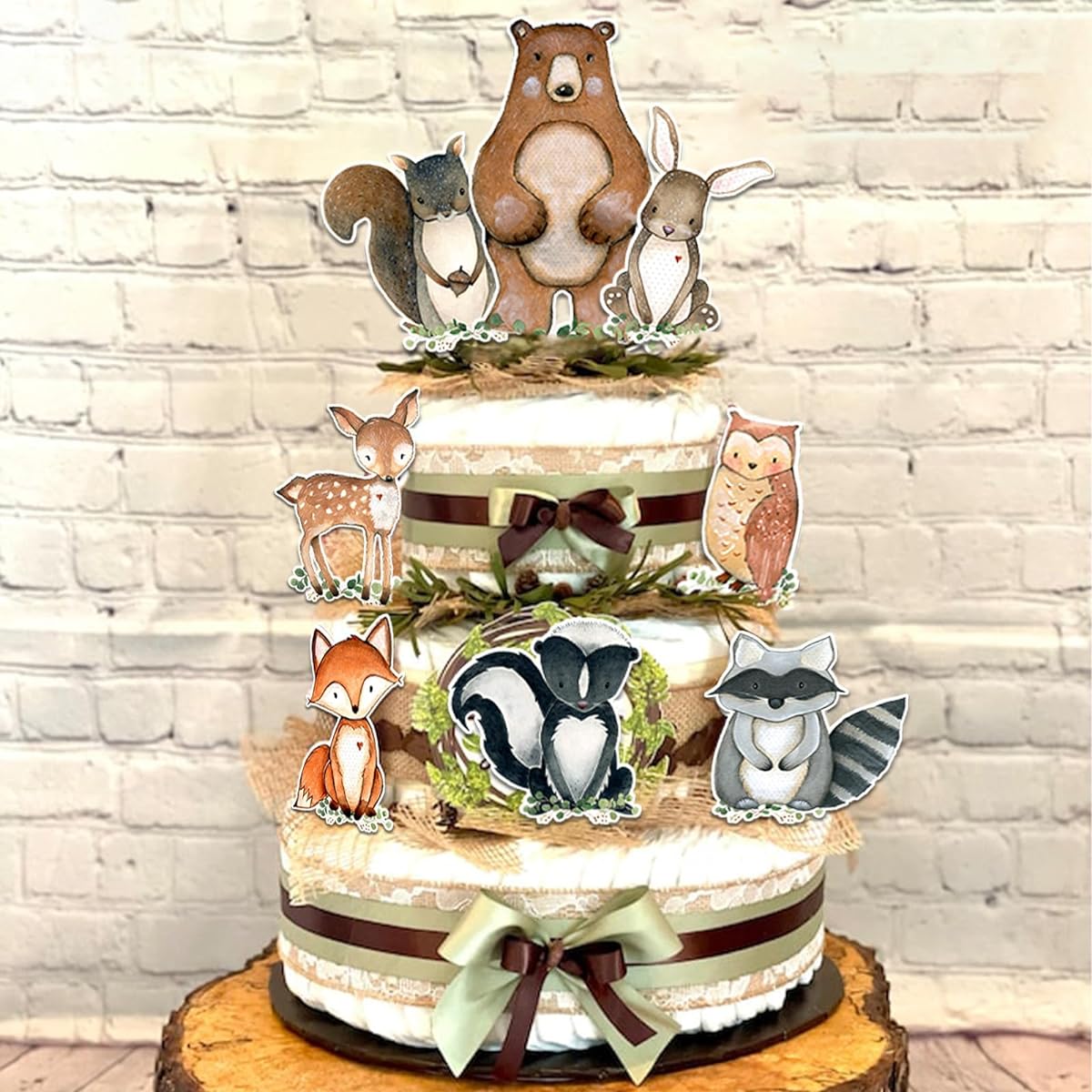 Woodland Centerpieces Woodland Baby Shower Decorations 16 Pieces Double Side Table Decorations Forest Theme Birthday Party Supplies Decorations