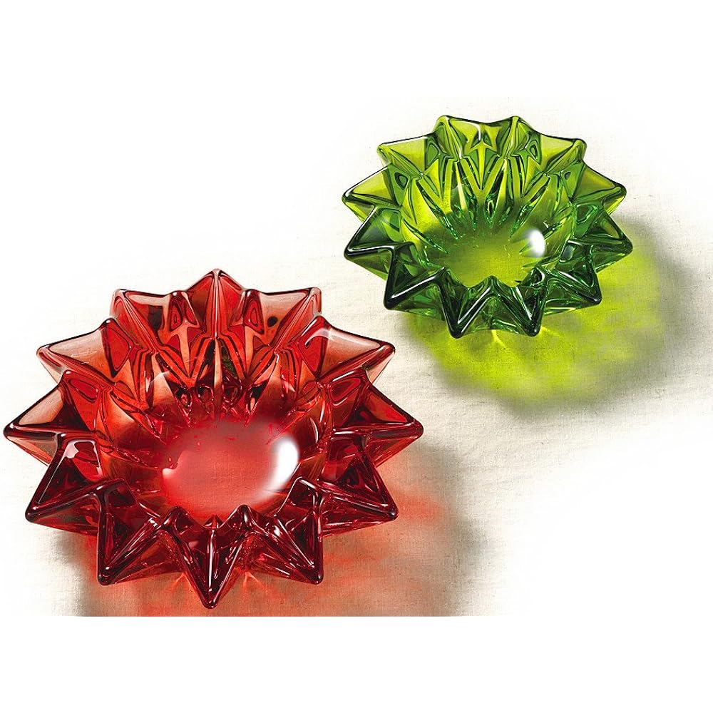 Hirota Glass Vase North Wall Ashtray Large Green 617-GR