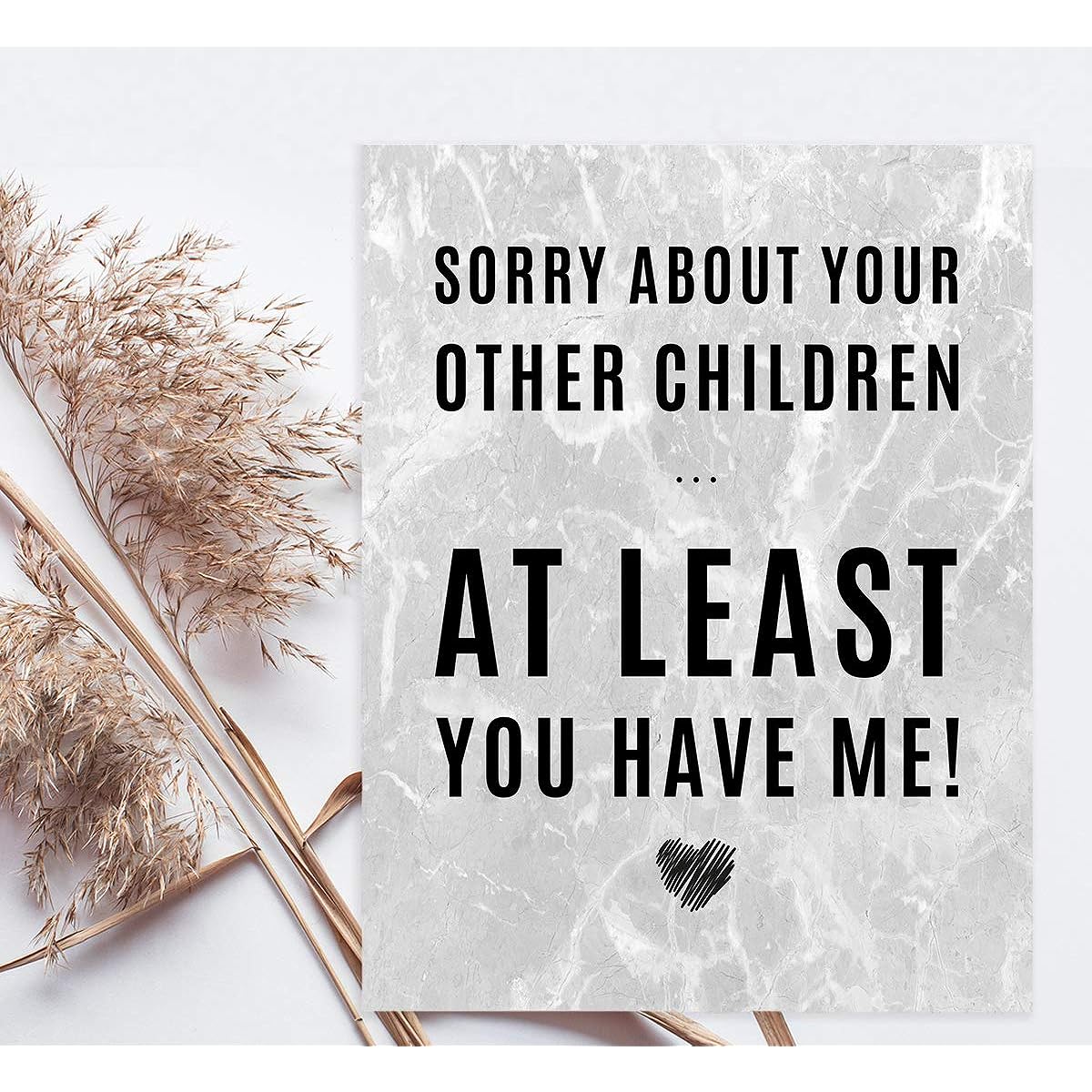 Andaz Press Funny Mother's Day Jumbo Cards with Envelopes Sorry About Other Children You Have Me Funny Mother's Day Greeting Cards for Mom Bonus Mom Stepmom 8.5 x 11 Inches 1 Pack