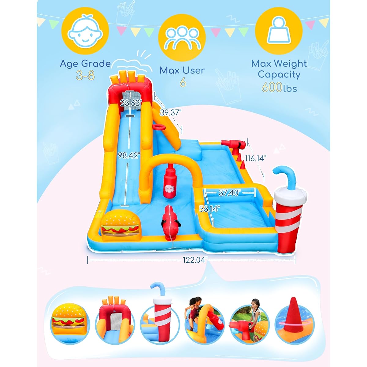 Bounce House with Long Slide 83062