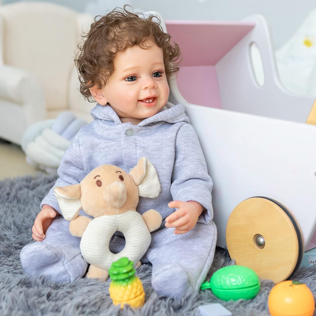 55CM Boy Reborn Doll Full Body Soft Silicone Reborn Doll 22 Inch Waterproof Real Touch Newborn Doll Birthday Gift Kids Playmate Bath Toy