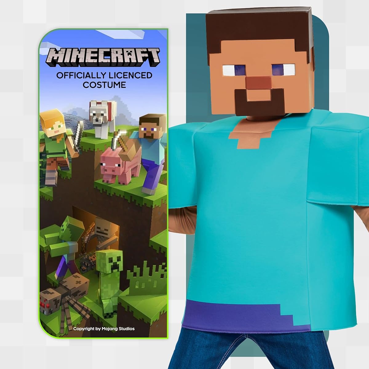 Disguise Steve Classic Minecraft Costume Medium (7-8) 65639K
