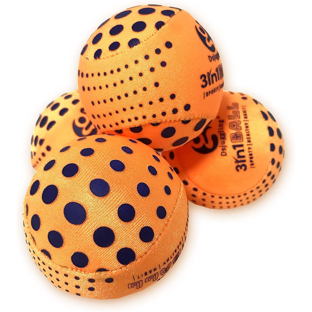 DSJUGGLING 4 Pieces Washable Juggling Balls for Beginners and Professionals 100g Each Set of 4 - Soft and Easy Juggling Balls Multiple Practice Juggling Ball Kit for Kids & Adults