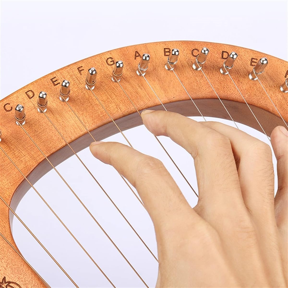 WowZza Wooden Lyre Harp Lyra Lyre Piano Beginner Small Harp Lyra Harp Musical Instrument/19 Strings Wood Color