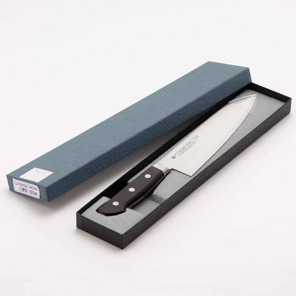 Endo Shoji Commercial Powder Pro 100 Santoku Knife 16.5cm Powder High Speed Triple Layer Steel Made in Japan APU03016