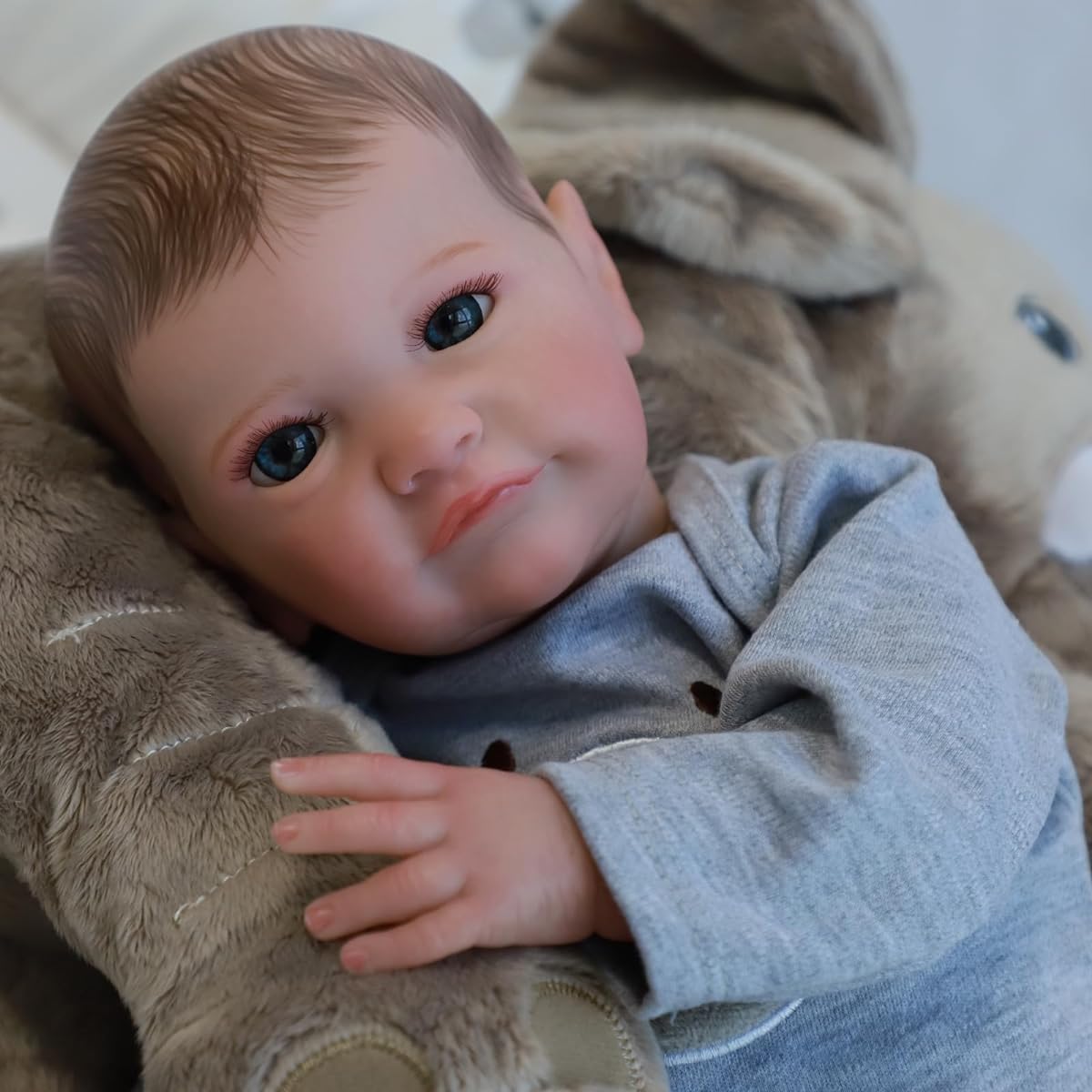 SCOM Realistic Reborn Baby Doll - Tobia, 19" Soft Body Newborn Doll Boy Lifelike Reborn Baby Doll for Kids Ages 3+