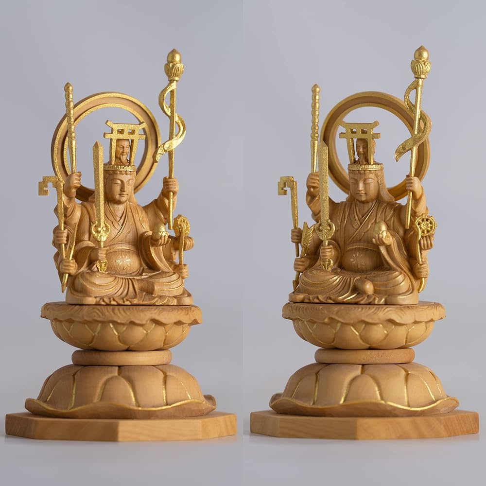 Tiny Buddha Uga Eight-Armed Benzaiten 11cm (Wooden: Boxwood Gold Paint Finish)_Benzaiten Benzaiten Uga God Buddha Statue Figure Wood Carving Ornament (GSB Uga Happy Benzaiten