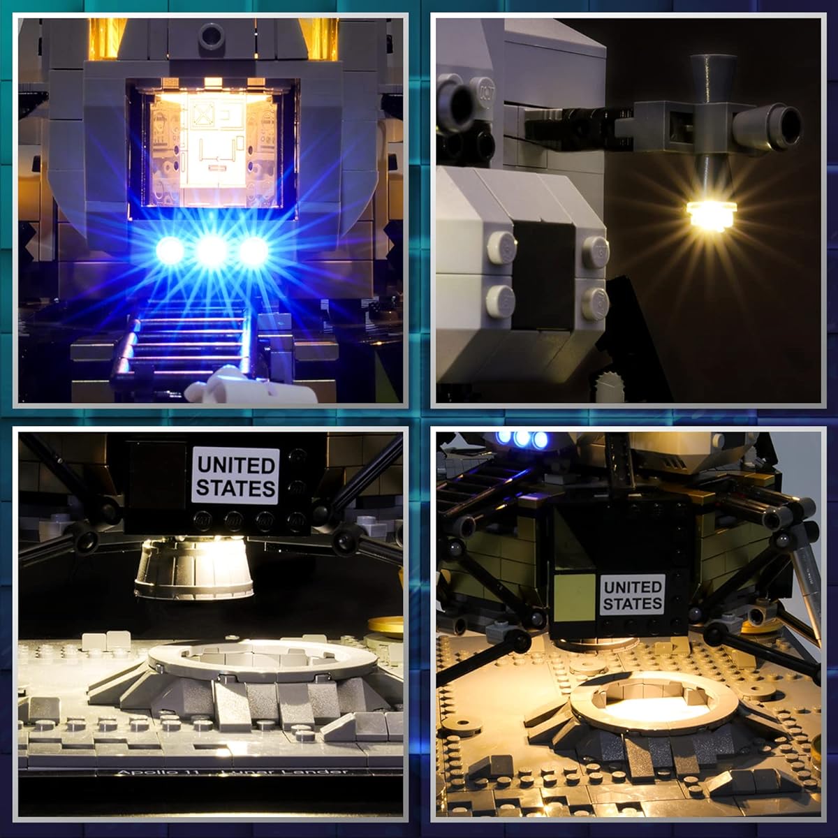 Vaodest LED Light for LEGO NASA Apollo 11 Lunar Lander 10266 Model Design and Construction Compatible with Model 10266 (LED Light Only, Not Building Blocks Kit)
