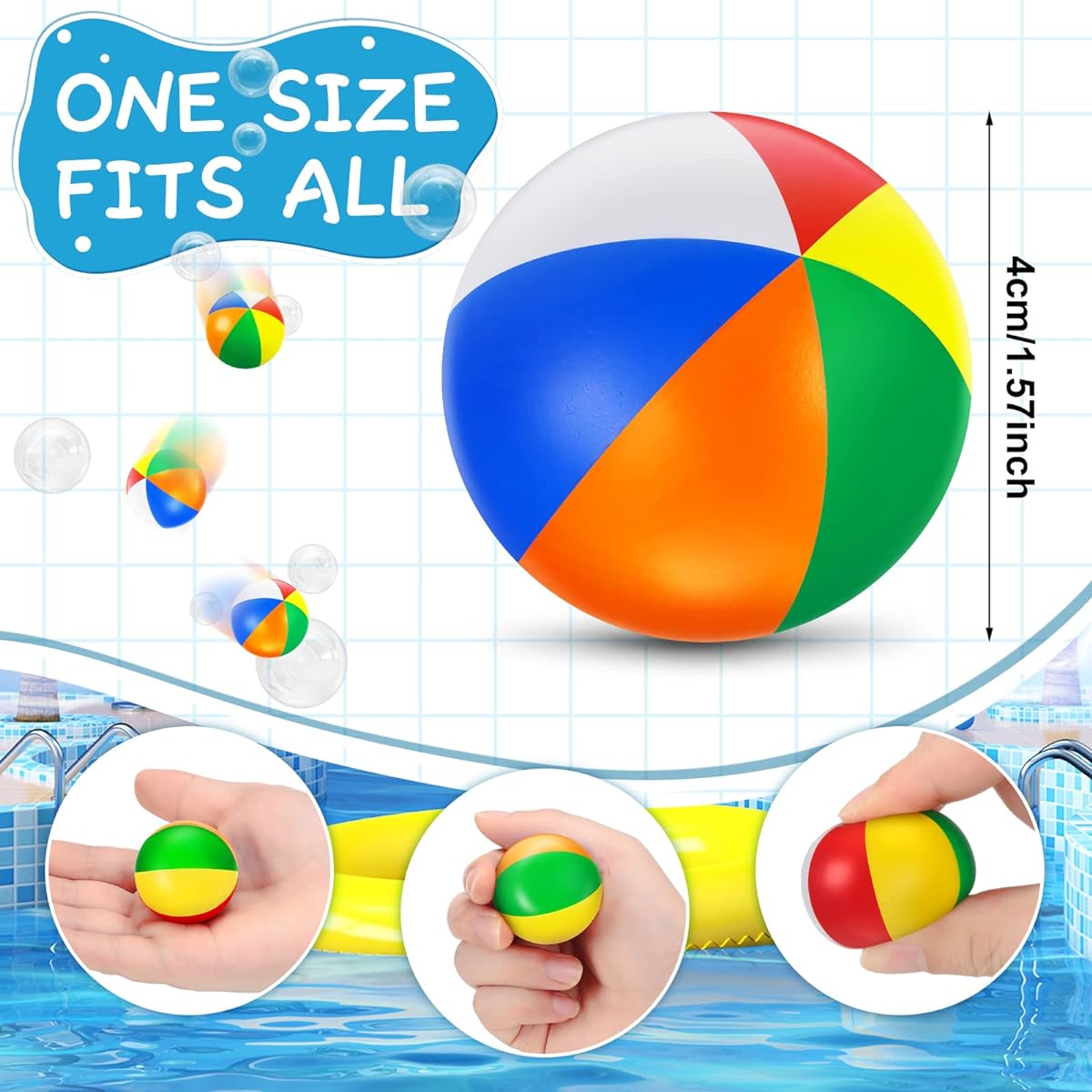 Rainbow Beach Balls Foam Stress Balls 70pcs Mini Pool Balls Hawaiian Party Decorations Birthday Gifts Pool Party Favors Goody Bag Stuffers