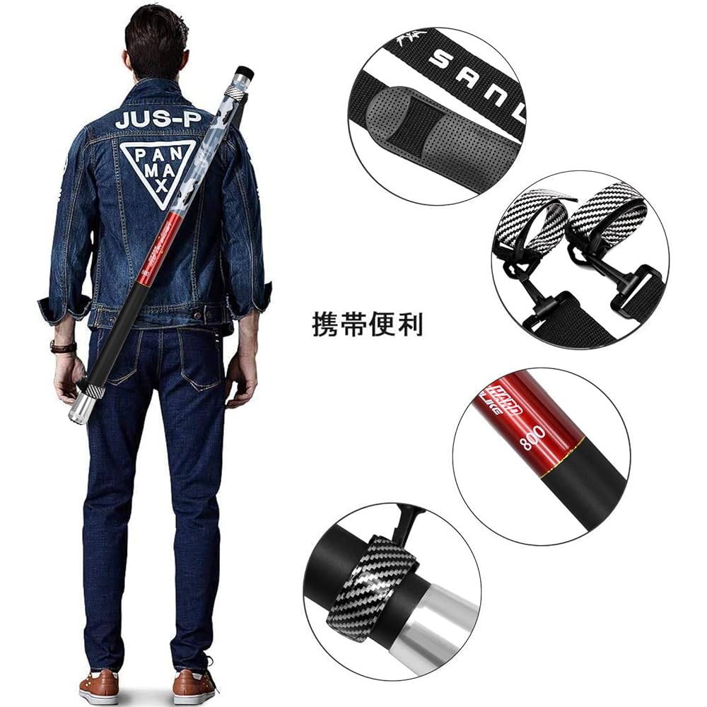 SANLIKE Ball Handle Landing Pole Telescoping Small Tama Handle Rock Fishing Lightweight Ash Handle EVA Tip with Belt For Both Saltwater and Freshwater 3M/5M/6M/7M/8M