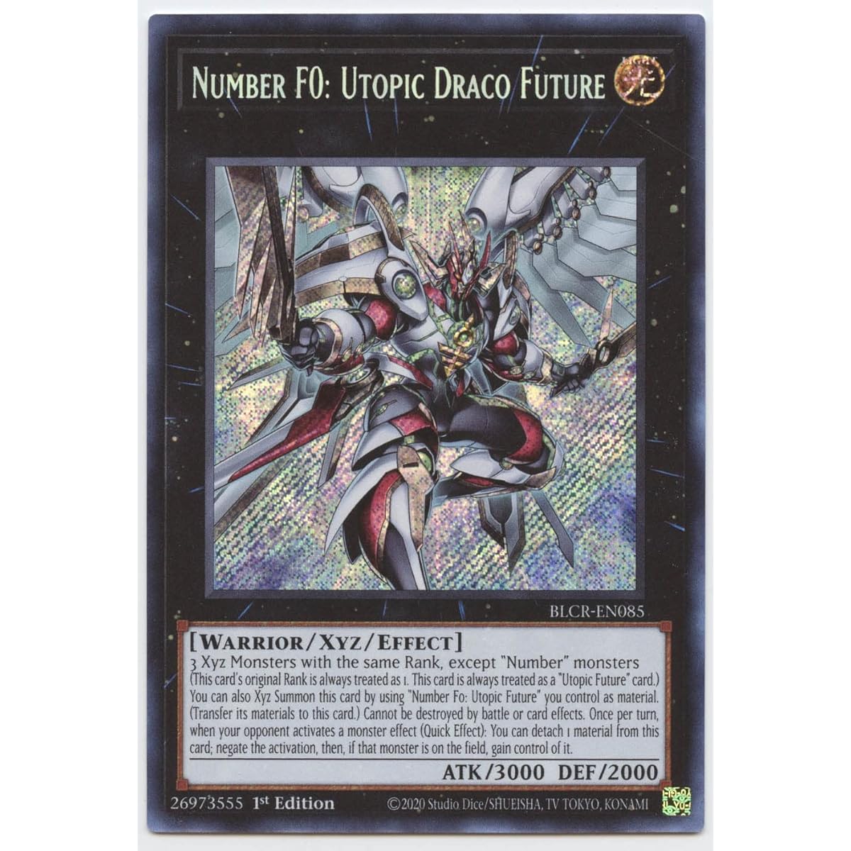 Number F0: Utopia Draco Future BLCR-EN085 Secret Rare First Edition
