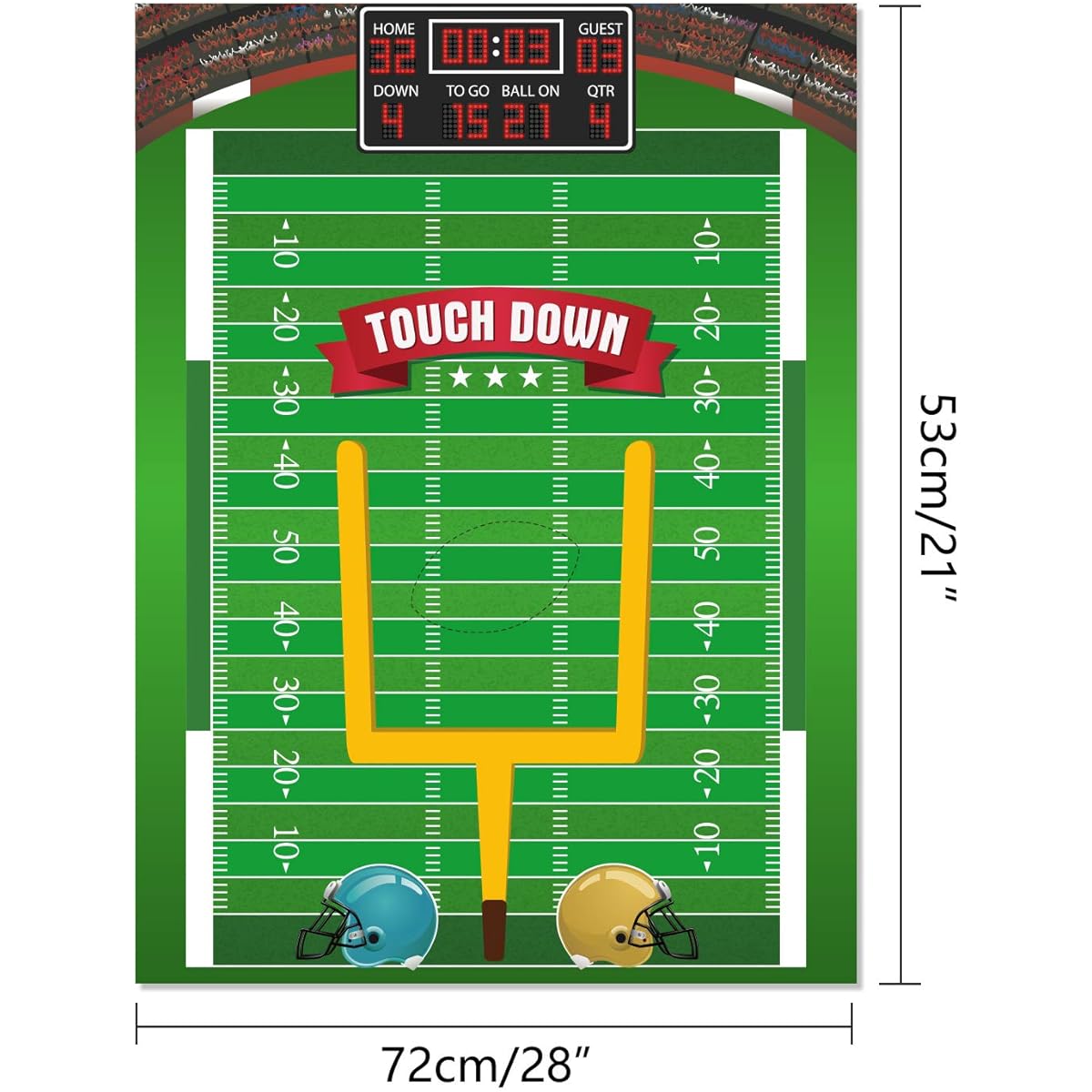 FEPITO Pin the Football, Pins on the Goal Posts, Football Game for Kids, Birthday Party Game, with 24 Football Stickers, Football Party Decor, Kids Birthday Party Decorations