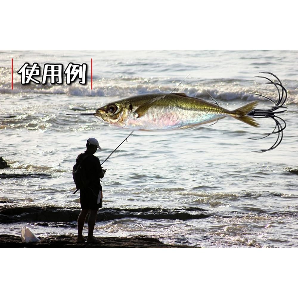 river horse squid hook set of 3 hanging hook swimming float fishing blue squid