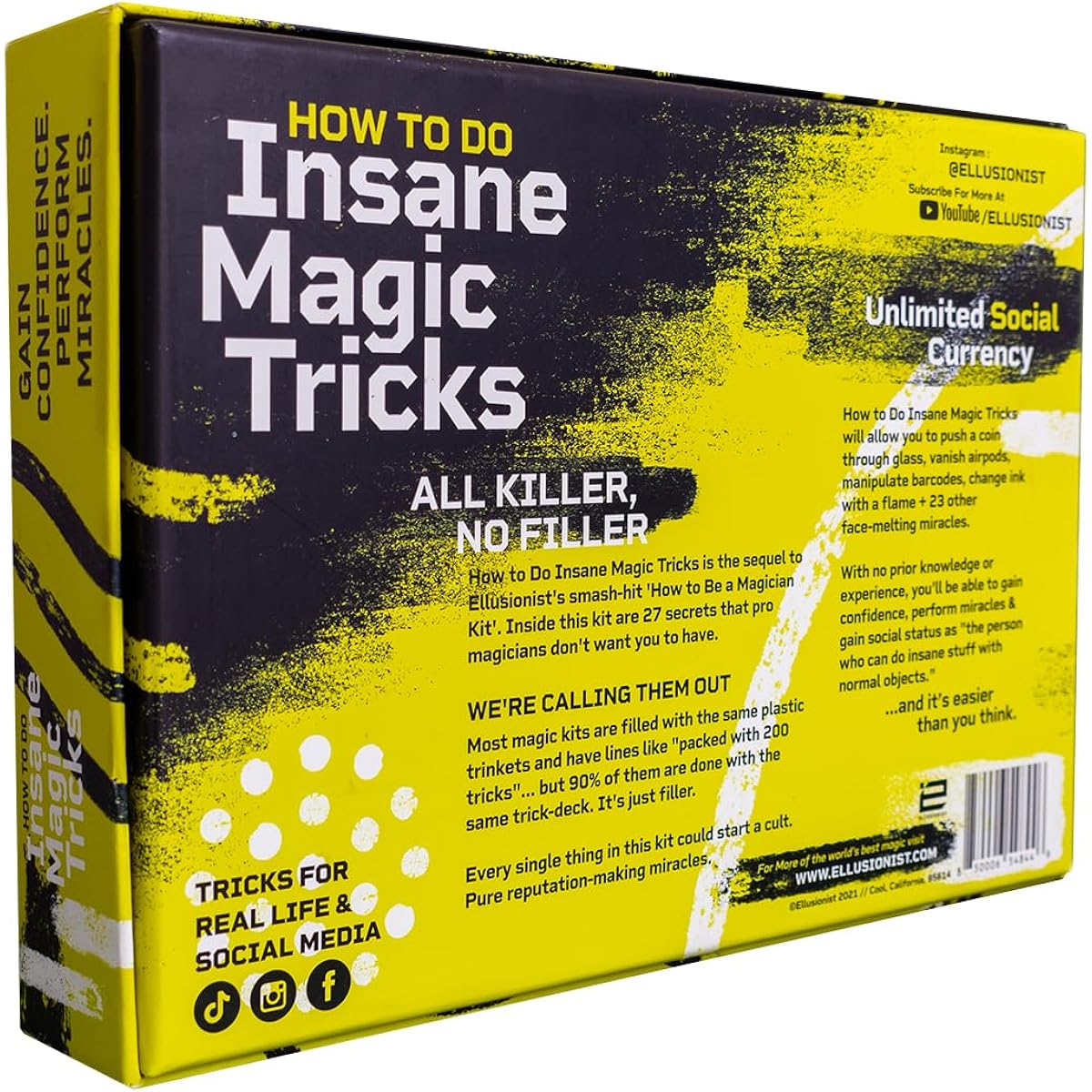 Ellusionist Magic Set for Adults - Insane Magic Tricks | 20+ Ultimate Tricks for Beginners & Professional Magicians | Deluxe Street Magic Illusions | Starter Prop Box | Magic Gifts