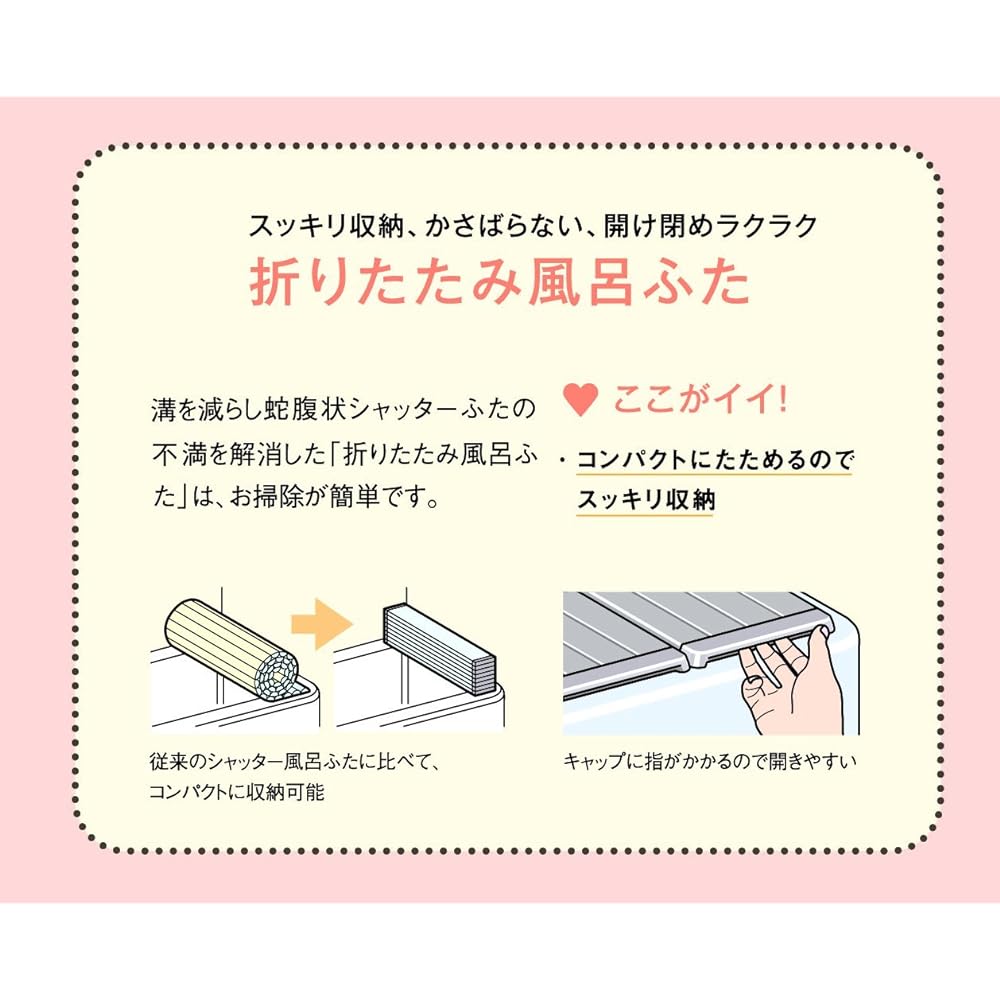 Topre Bath Lid Antibacterial Type Foldable 65 x 110cm