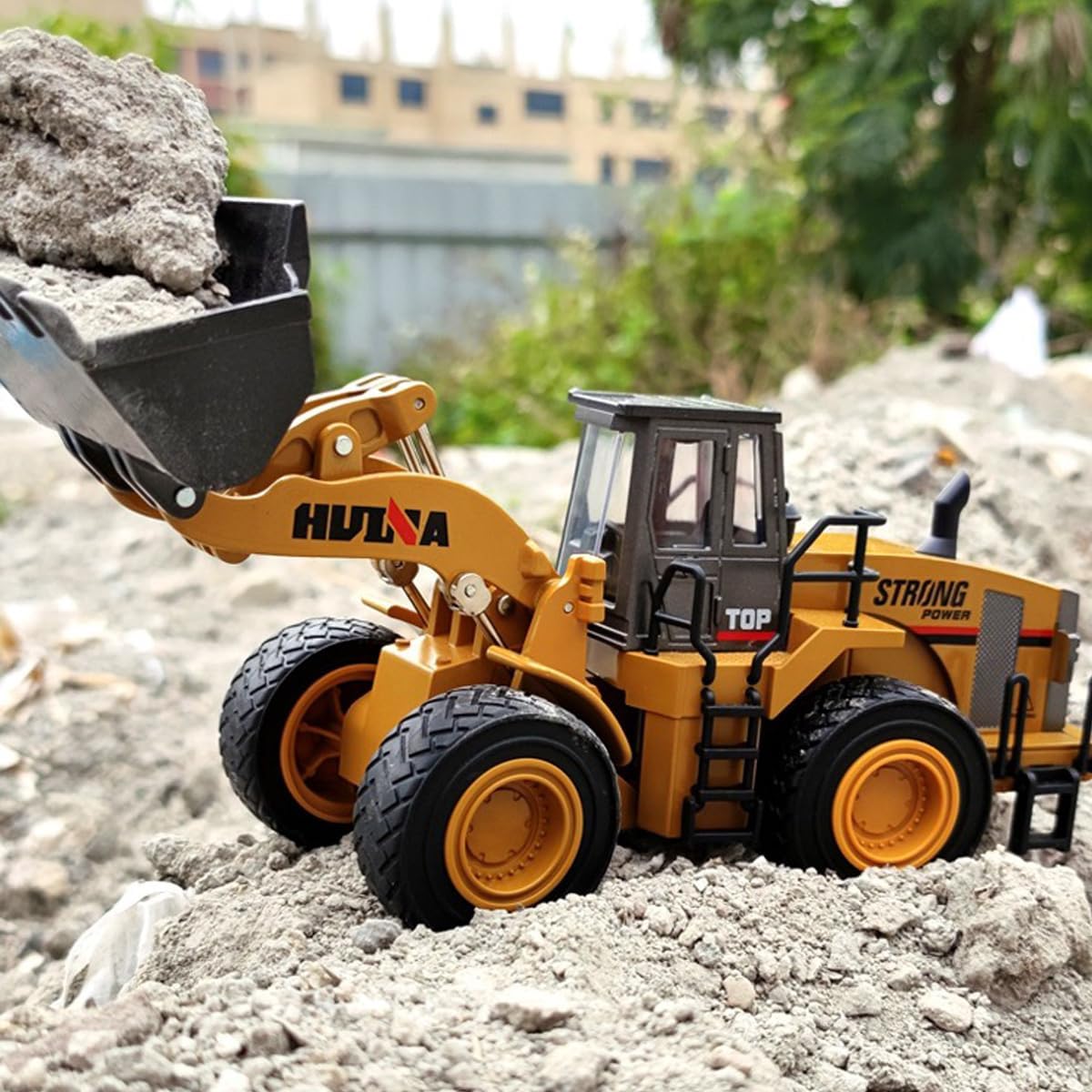 Gemini & Genius Construction Vehicle Loader Toy, 1/40 Scale Diecast Construction Site Wheeled Loader Alloy Model Toys for Kids Heavy Metal Dozer for Display and Collection (1-40 Front Loader)