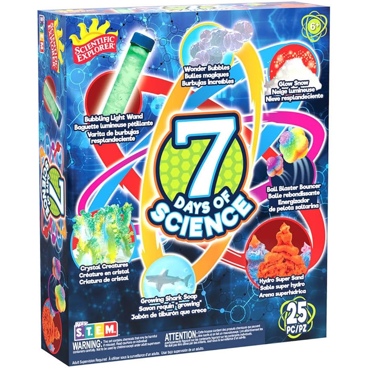 Alex Toys 7 Days of Science, Fun and Easy Science Experiments for Kids Ages 6-10, 25 Pieces, Fun and Safe, Everything Included
