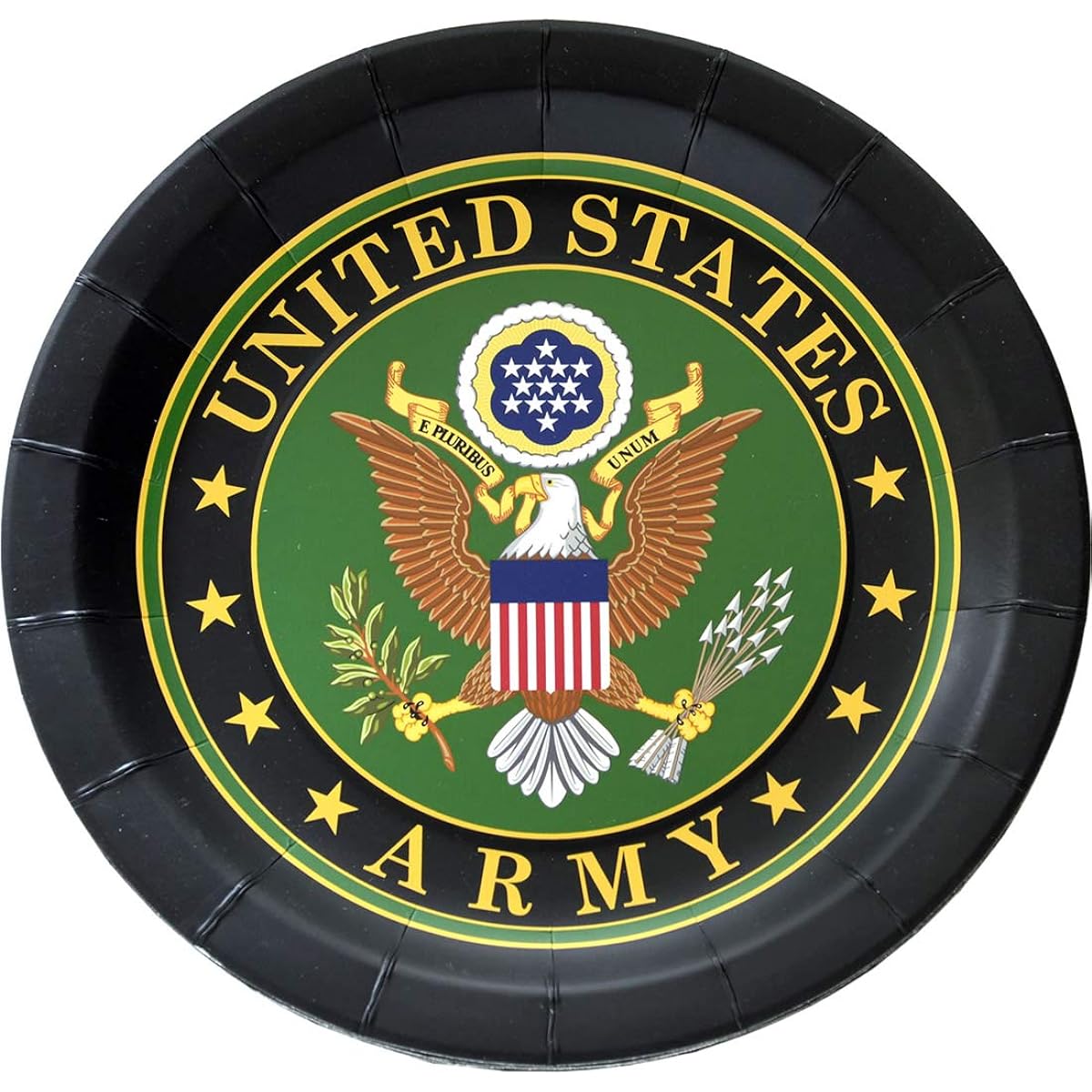 US Army Party Plates (9" Round Plates, Official Army Crest, Pack of 8) United States Army Party Collection by Havercamp