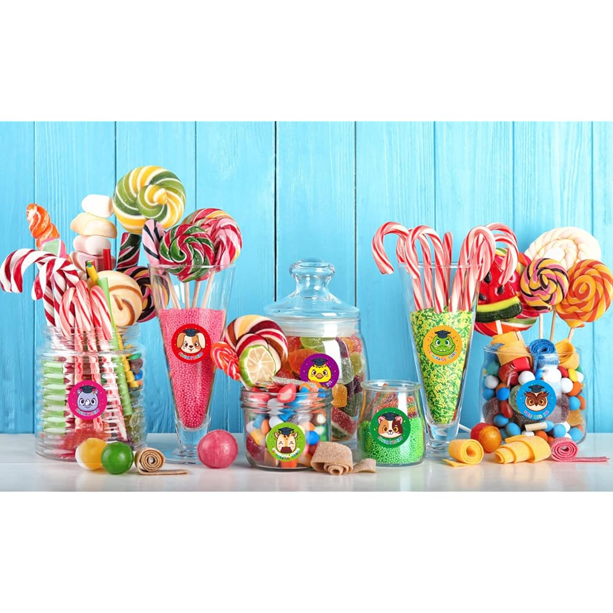 D4DREAM Graduation Stickers for Kids Cute Animals