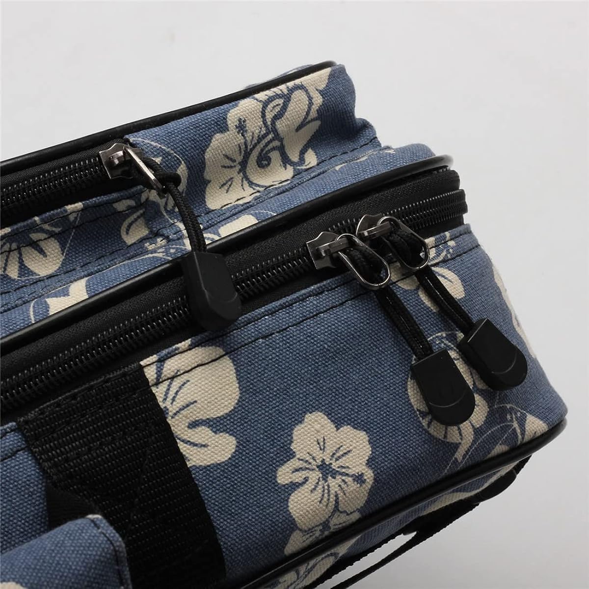 Longteam Linen Simple Ukulele Case 10mm Sponge Portable Waterproof Ukulele Bag Cover Uke Gig Bag with Accessory Storage Pocket (21 Inch Soprano, Cherry Blossom)