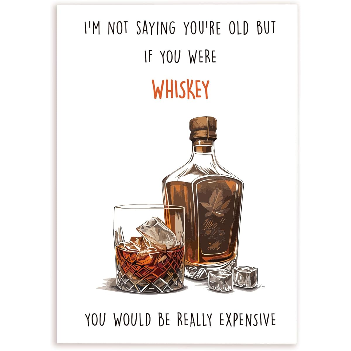 HEALSLA Funny Whiskey Birthday Card for Best Friend, 40th 50th Birthday Card, Humorous Joke Bday Card for Boyfriend Girlfriend, I Am Not Saying You Are Old