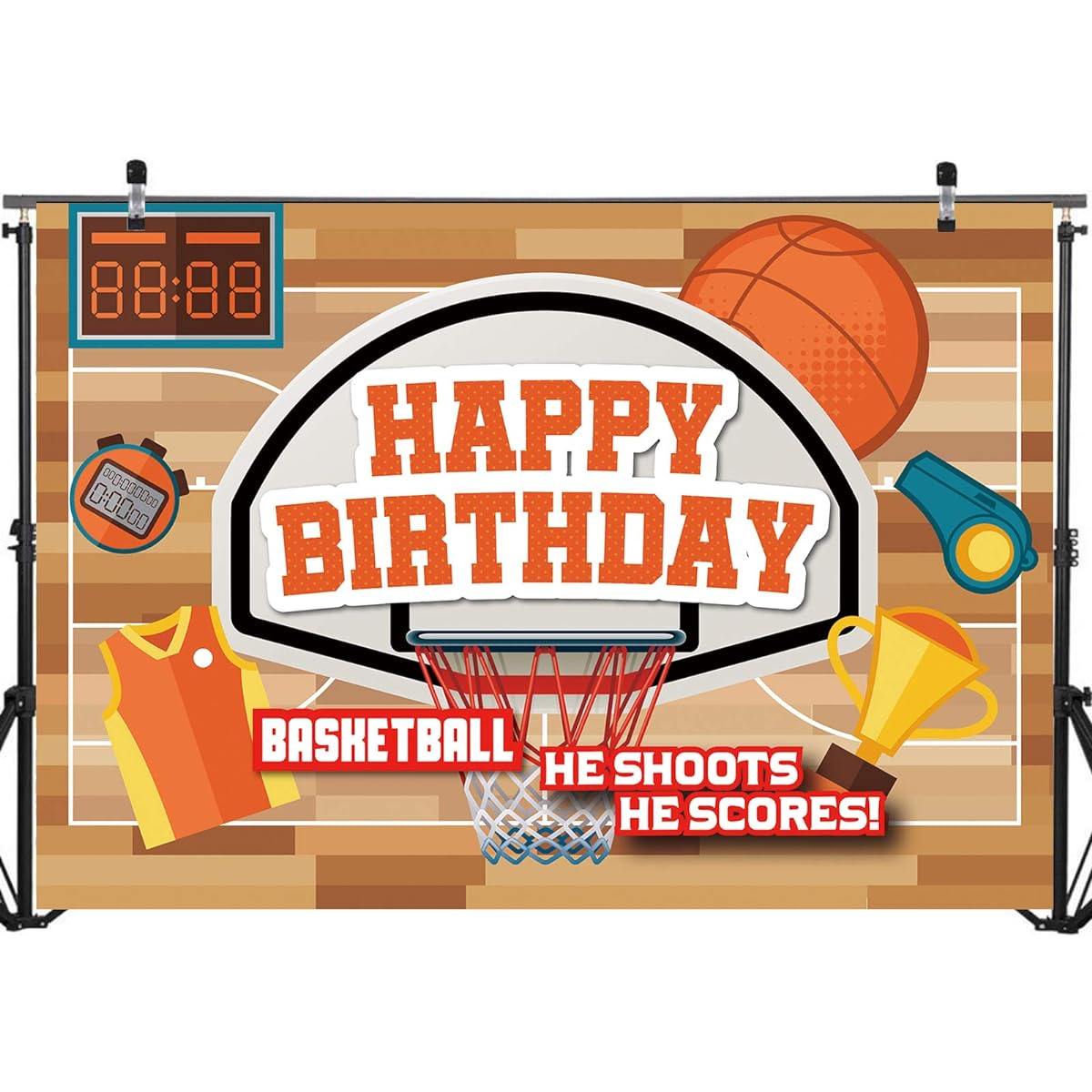 Basketball Party Decorations Basketball Happy Birthday Background Banner for Boys Teens Son Basketball Banner Photo Booth Props Decorations 71 x 49 inches