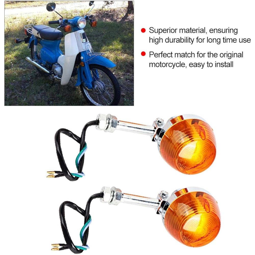 Turn Signal Light ABS 2 Pieces 12V Turn Signal Light 8mm Honda C70 CT70 CT90 XL100 CB350 CM400 CB450 CB750