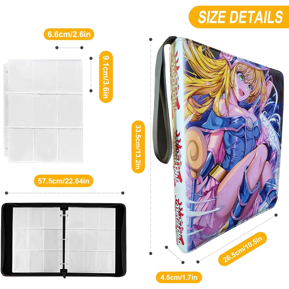 sabermaster Yu-Gi-Oh Trading Card Binder, 720 Card Collector Album Holder with 40 Removable Sleeves, Great Gift for Boys and Girls (1)