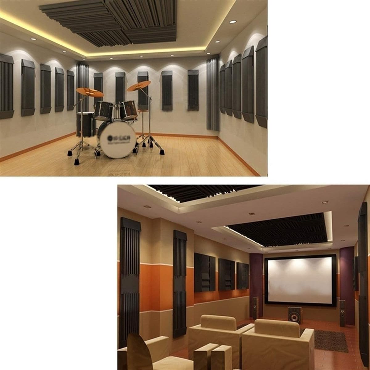 Cinema Recording Studio Sound Absorbing Cotton Size: 30CM Sound Absorbing Foam Tile Moisture Proof Anti-Slip Soundproof Foam (#1) (#4)