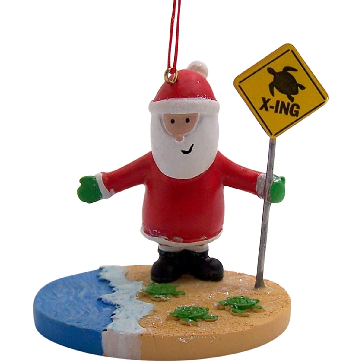 Wowser Turtle Santa Ornament Beach Themed Decoration 2"