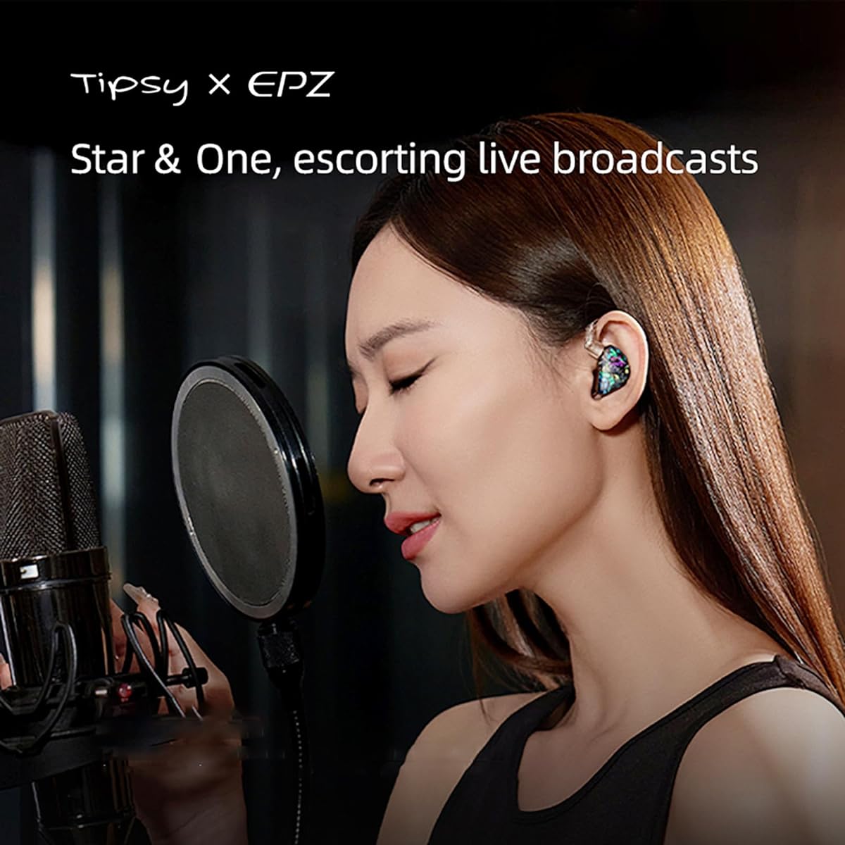 LINSOUL EPZ×Tipsy Star One dynamic high-end inner ear monitor (black, 2m cable)