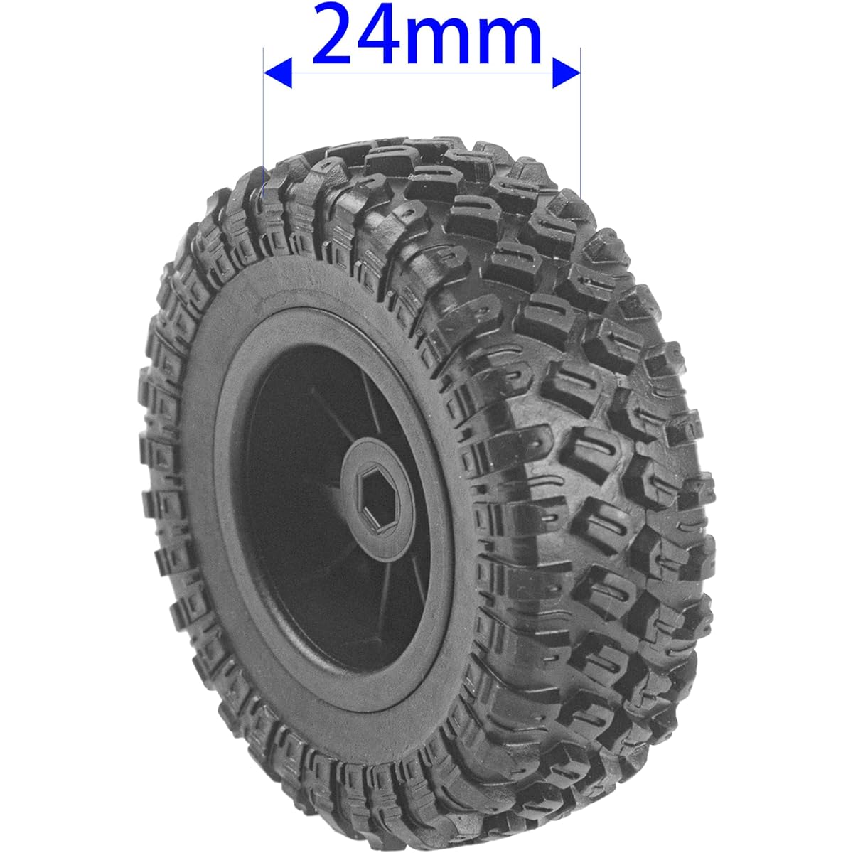 Vgoohobby OD 2.7" Rubber Tire & Plastic Wheel Rim for MN90 MN91 MN45 MN96 MN99 MN99S MN98 1/12 RC Car (Black)