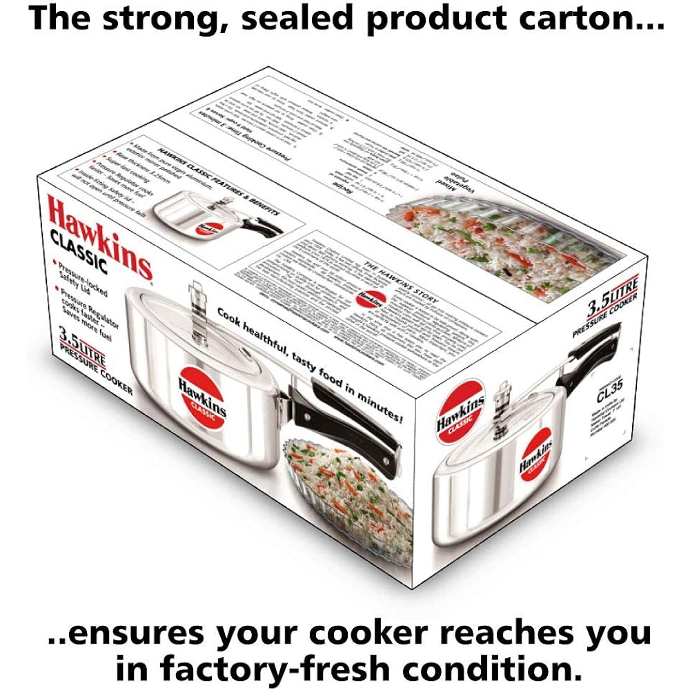 Hawkins Classic CL35 3.5 L Aluminum Pressure Cooker, Small, Silver by Hawkins Classic