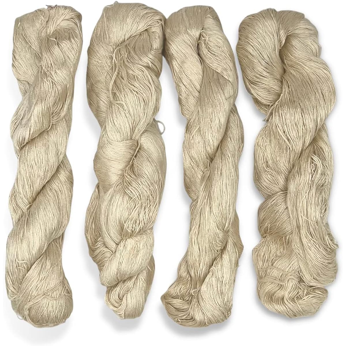Revolutionary Fibers - Undyed Lace Weight Mulberry Silk Yarn 20/2 - 100% Pure Mulberry Silk Undyed 100 Grams & Approx. 1,000 Yards Per Skein (2)