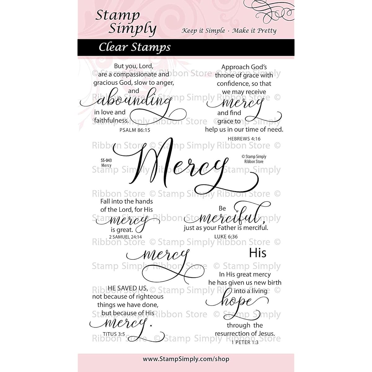 Stamp Simply Clear Stamps God of Mercy and Compassion Christian Religious 4x6 inch 9 Pieces