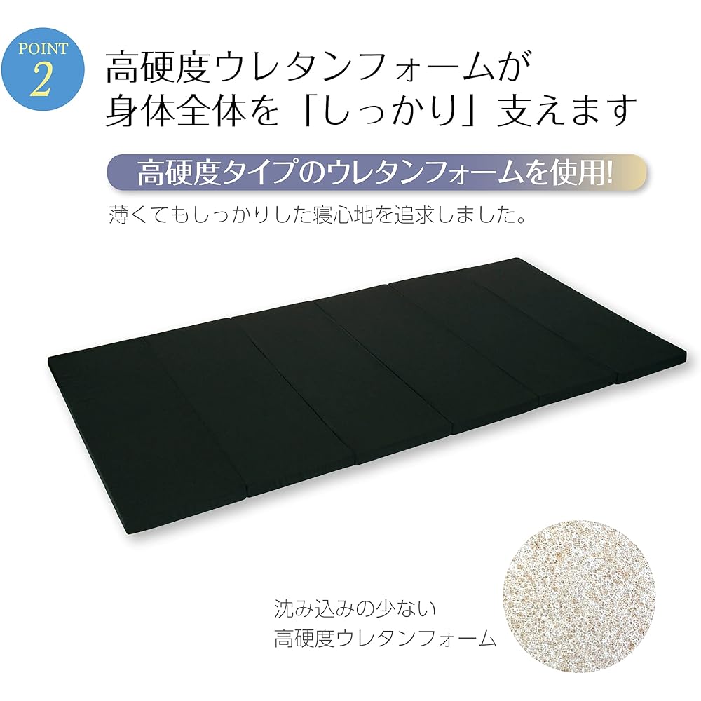 Arkem High Hardness Six-Fold Mattress Single Black BS-6SBK